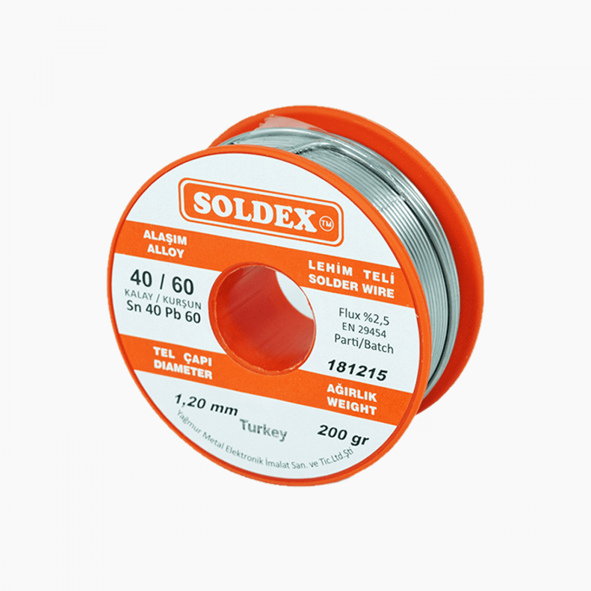 Sn40 Pb60 Kurşunlu Tel | Soldex Yağmur Metal